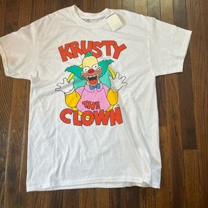 NWT The Simpsons Krusty The Clown Mens White Tee T-Shirt Size Large